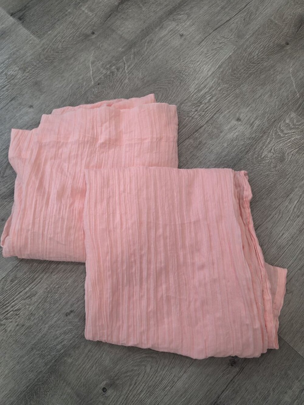 Opalhouse Pair Of Pink Textured Sheer Curtain Panels 84" Length Modern Lightweig